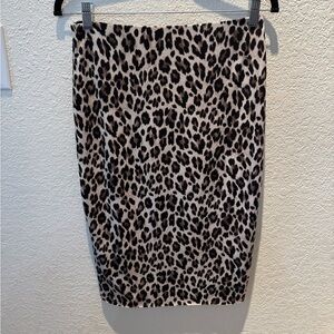 Vince Camuto Black and Cream Animal Print Pencil Skirt